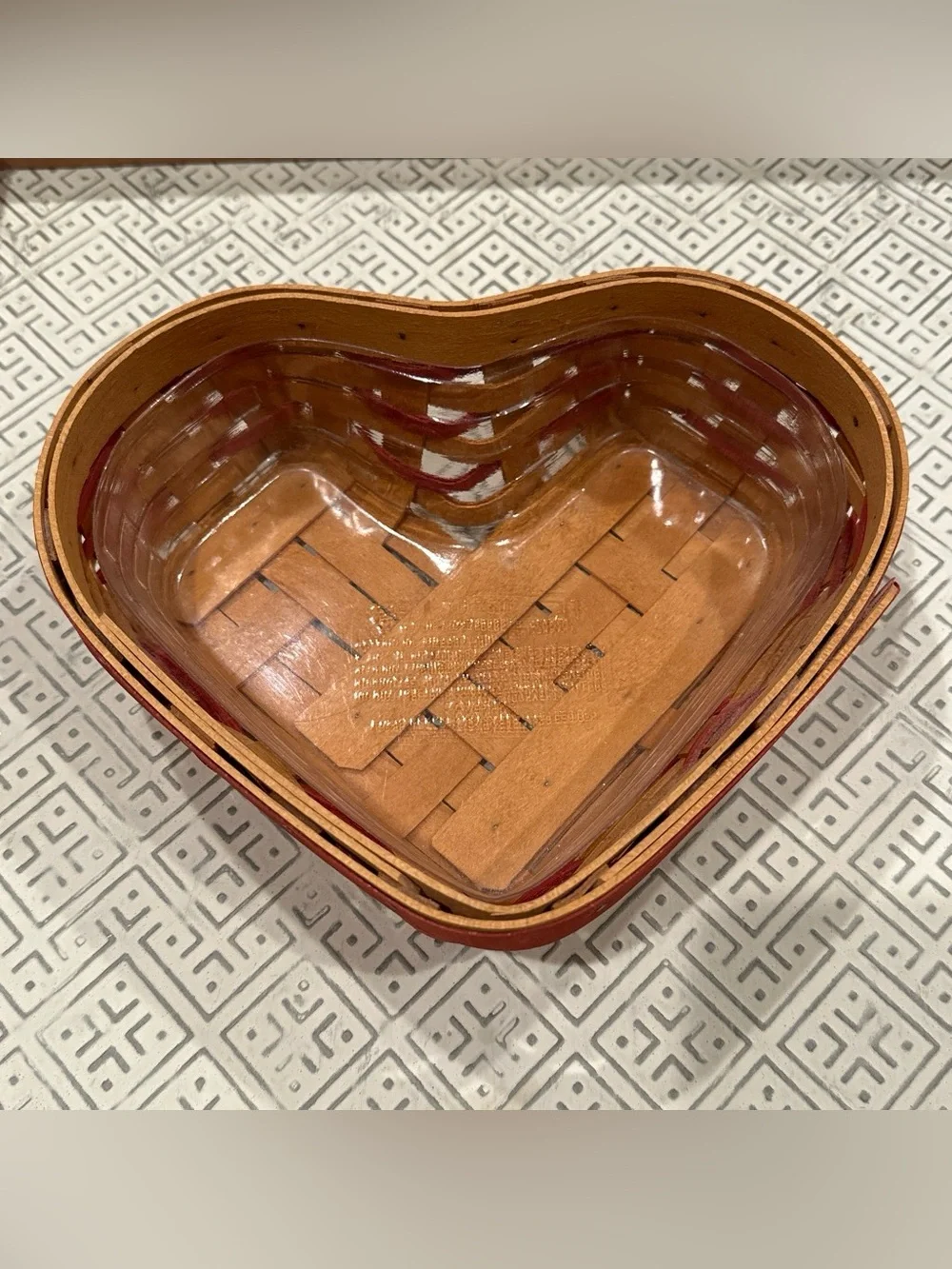 Longaberger Sweet Heart Basket and Protector